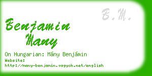 benjamin many business card